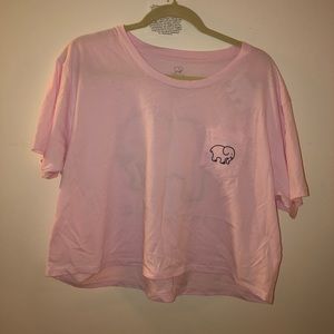 NWT Ivory Ella Pink Cropped Tee XL